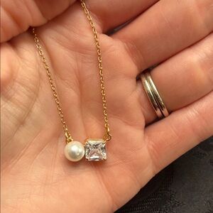 Kate Spade Gold Necklace with Pearl and Crystal